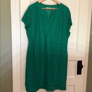 Isaac Mizrahi kelly green lace short-sleeve dress